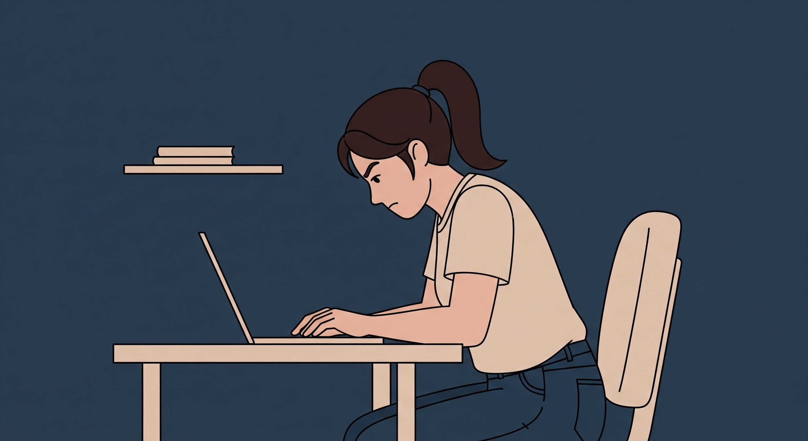 Person working focused
